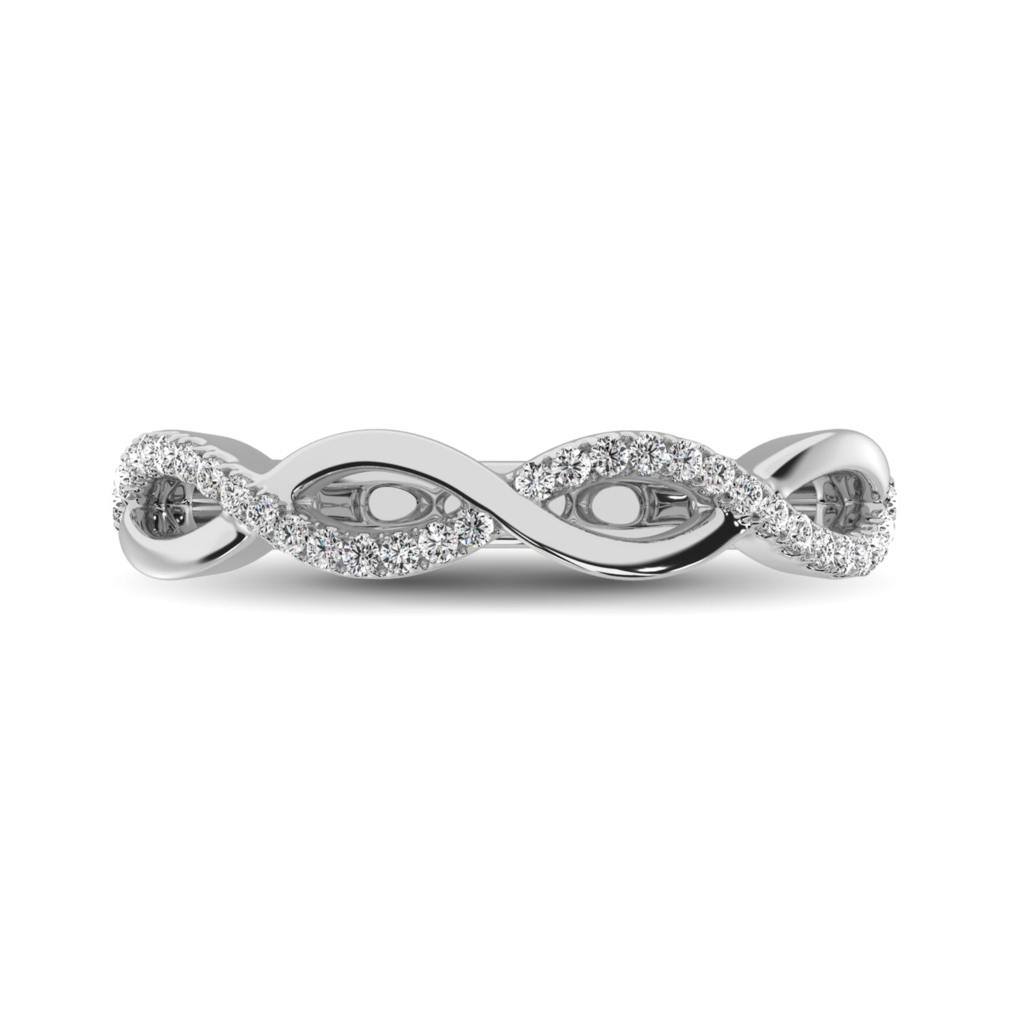 10K White Gold 1/10 Ct.Tw. Diamond Fashion Band
