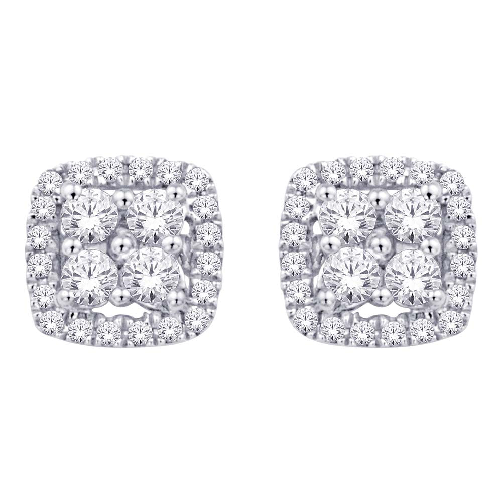 14K White Gold 1/5 Ct.Tw. Diamond Stud Earrings