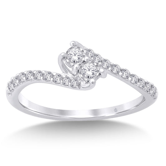 14K White Gold 1/4 Ct.Tw. Diamond Fashion Ring