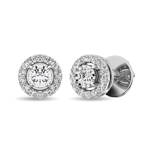 10K White Gold 1/4 Ct.Tw. Diamond Stud Earrings