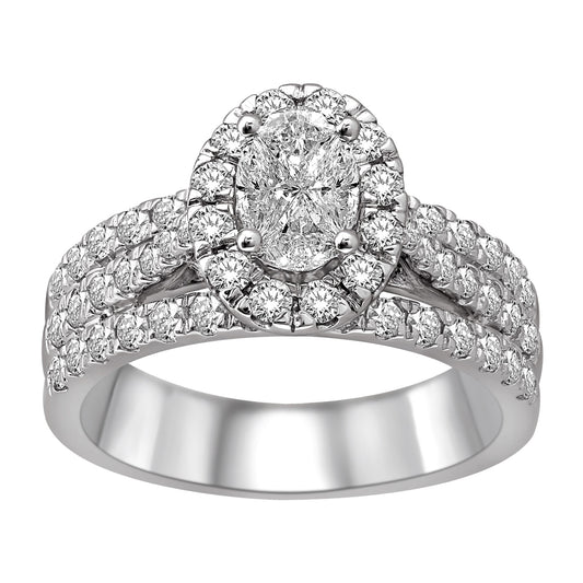 Lovecuts 14K White Gold 1 1/2 Ct.Tw. Diamond Engagement Ring