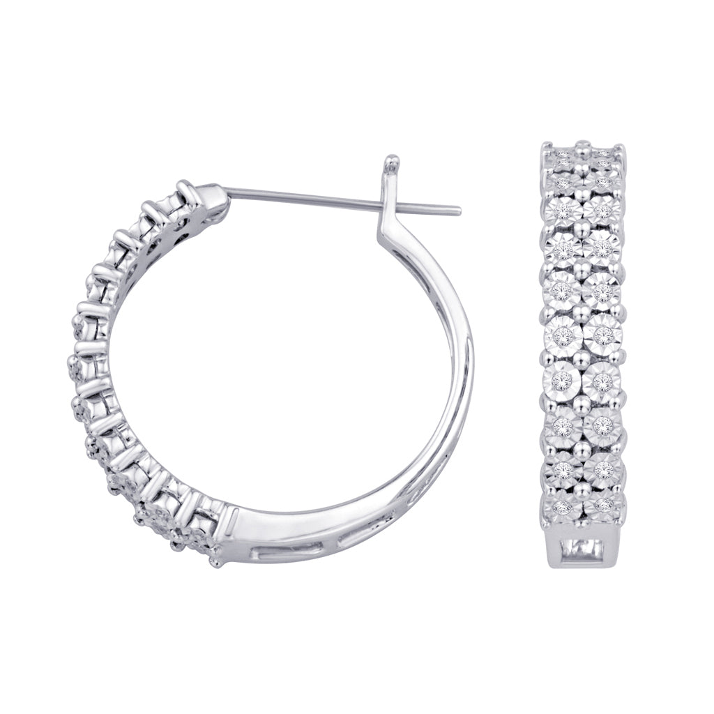 925 SS 0.23CT D-EARRING HOOP LDS RDS FANUK