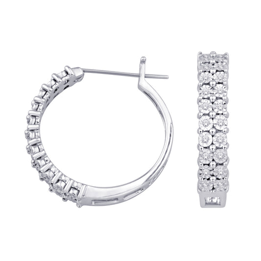 925 SS 0.23CT D-EARRING HOOP LDS RDS FANUK