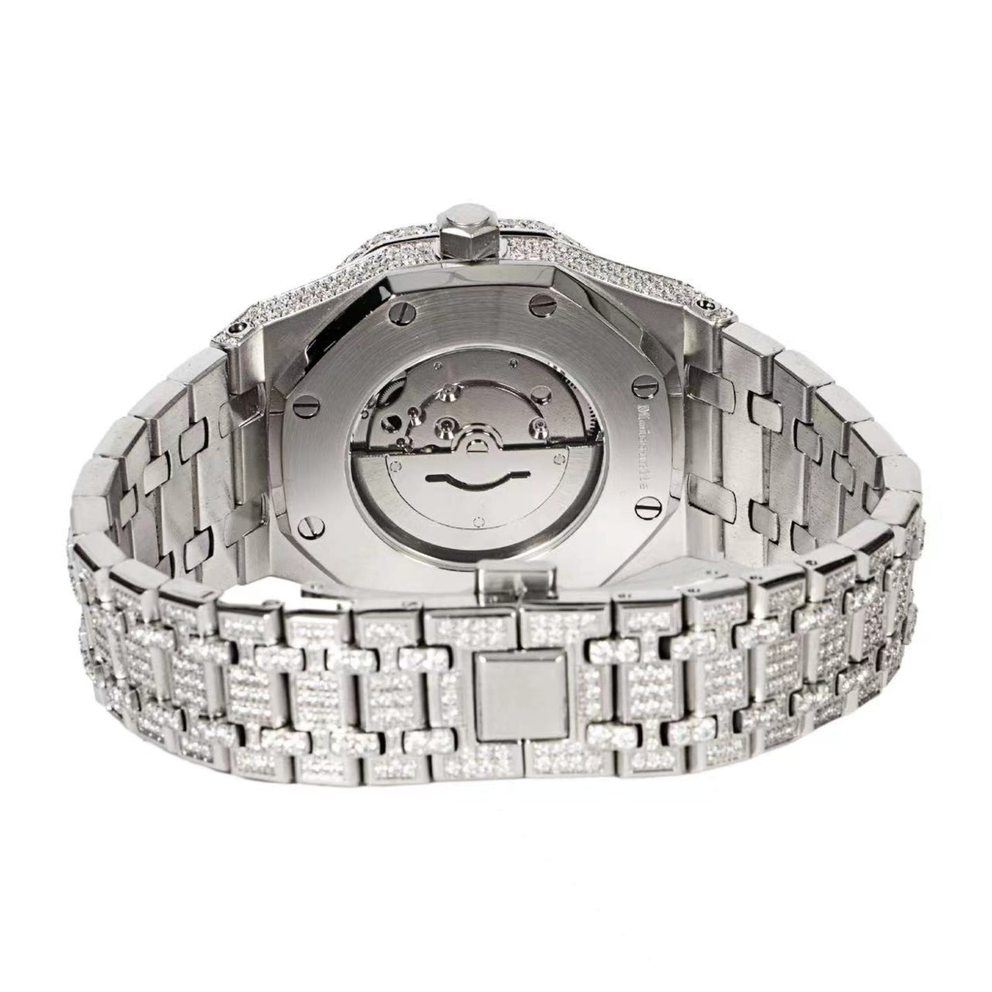 Moissanite Stainless Steel White Band Mens Watch 22-1/3 CT