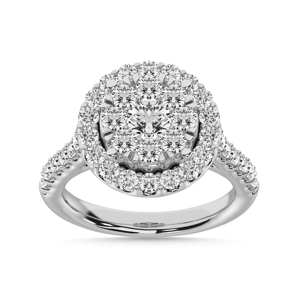 14K White Gold 1 1/2 Ct.tw Diamond Fashion Ring
