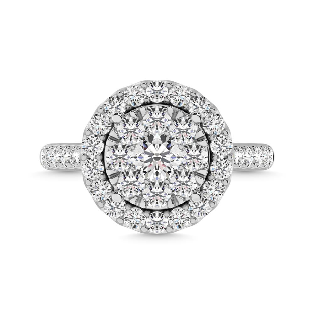 14K White Gold 1 1/2 Ct.tw Diamond Fashion Ring