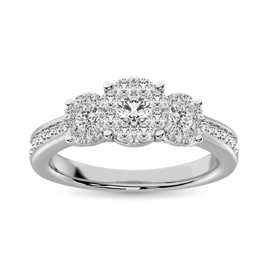Diamond 3/4 Ct.tw Round-cut Engagement Ring in 14K White Gold