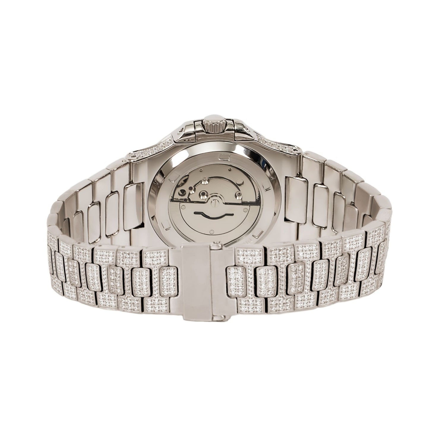 Moissanite Stainless Steel White Band Mens Watch 18-1/3 Cttw