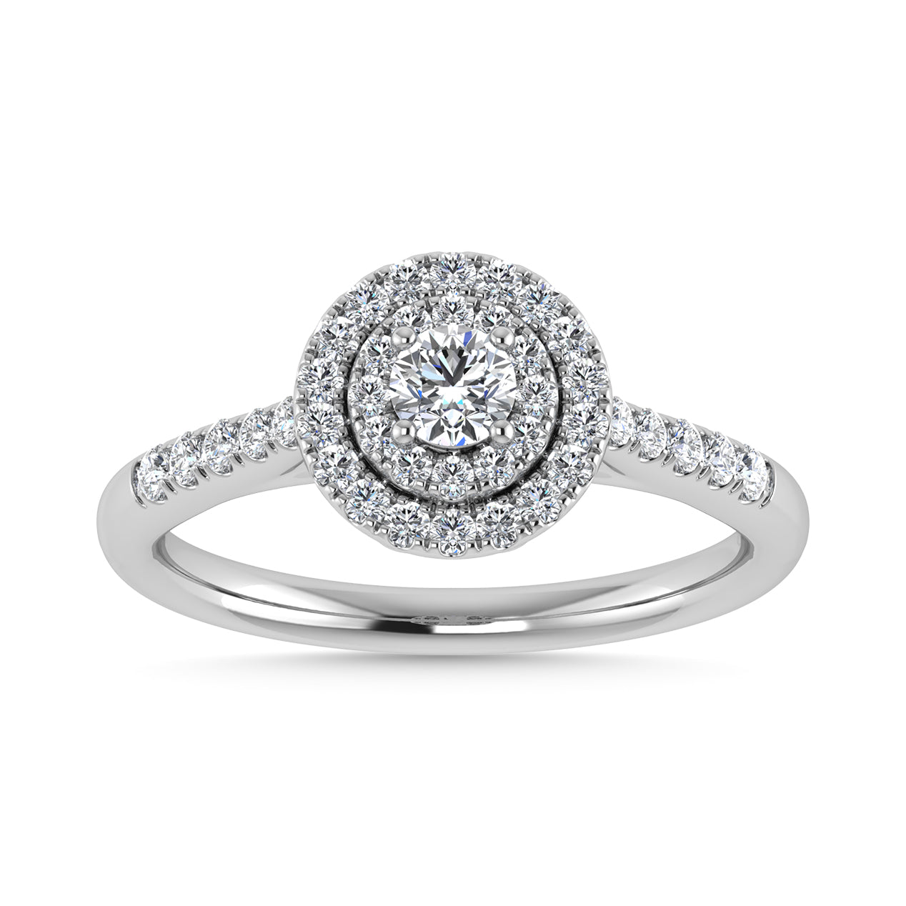 Diamond 1/2 Ct.Tw. Halo Engagement Ring in 10K White Gold