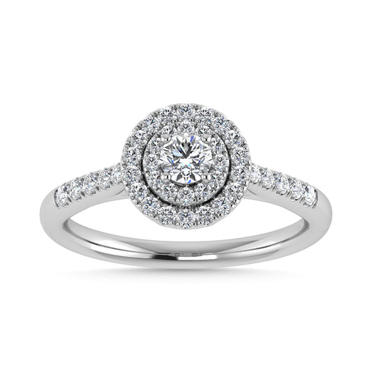 Diamond 1/2 Ct.Tw. Halo Engagement Ring in 10K White Gold