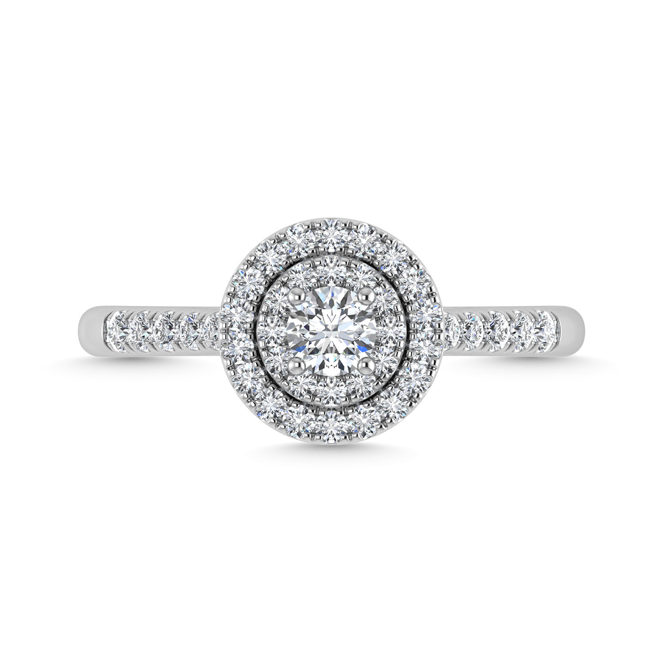 Diamond 1/2 Ct.Tw. Halo Engagement Ring in 10K White Gold