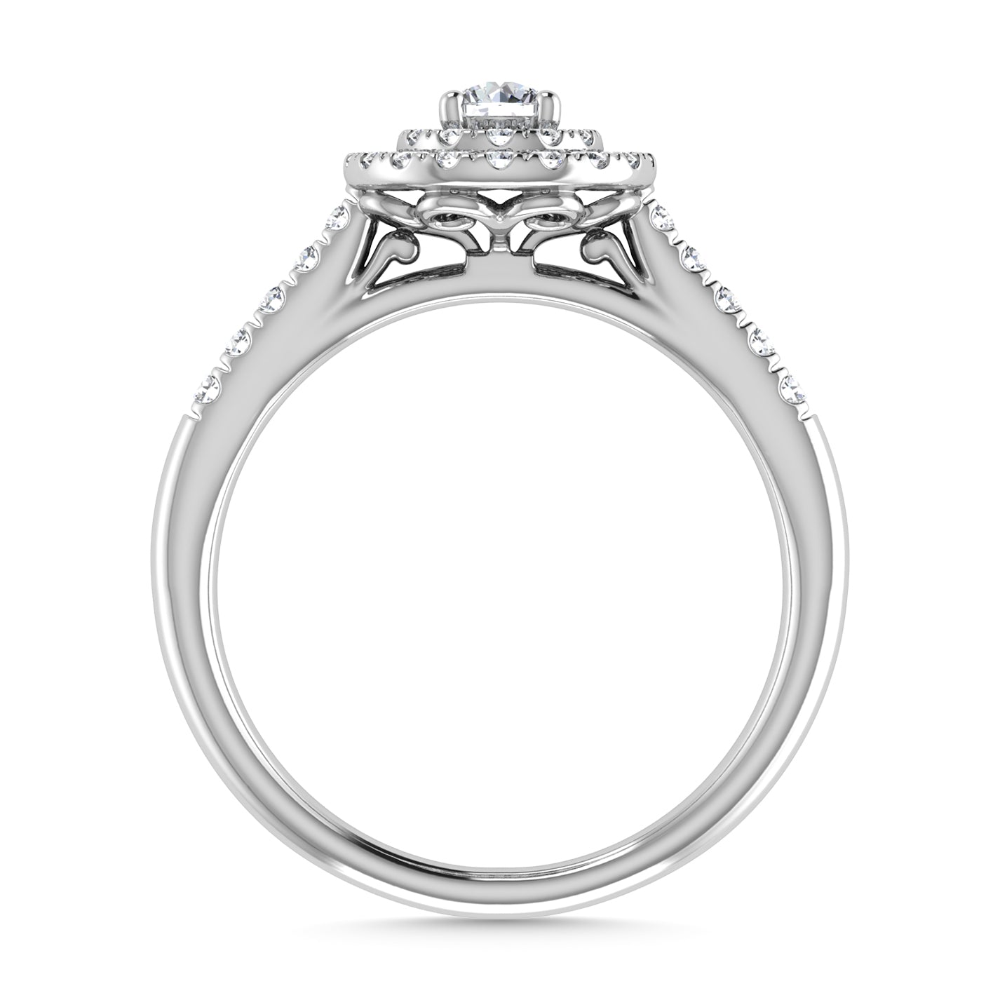 Diamond 1/2 Ct.Tw. Halo Engagement Ring in 10K White Gold