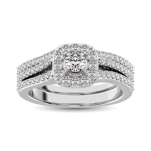 10K White Gold 3/4 Ct.tw Diamond Bridal Ring
