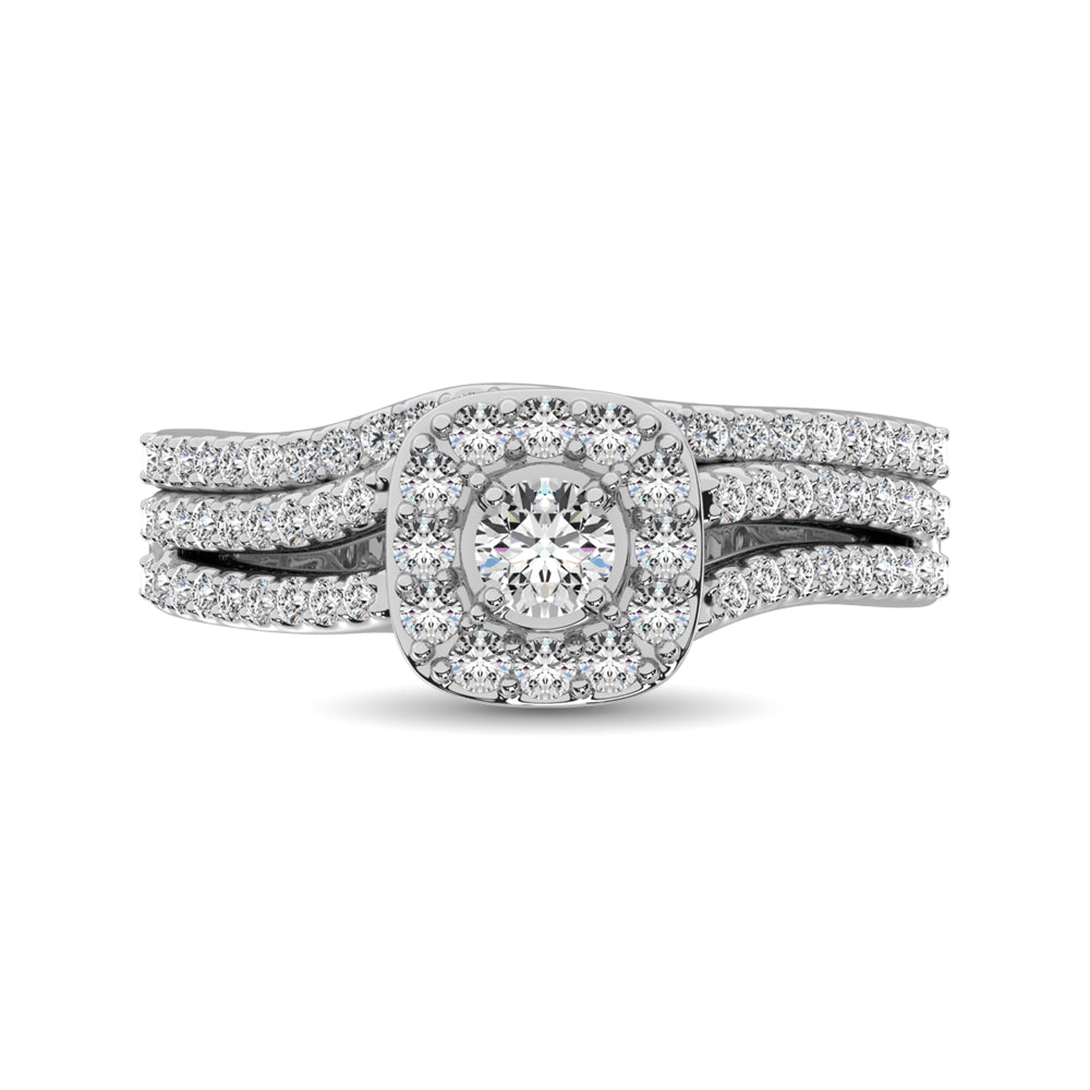 10K White Gold 3/4 Ct.tw Diamond Bridal Ring