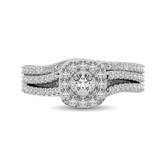 10K White Gold 3/4 Ct.tw Diamond Bridal Ring