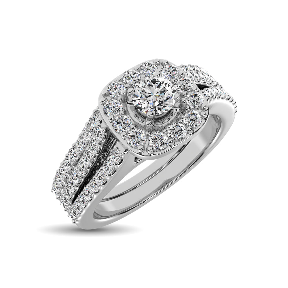 10K White Gold 3/4 Ct.tw Diamond Bridal Ring