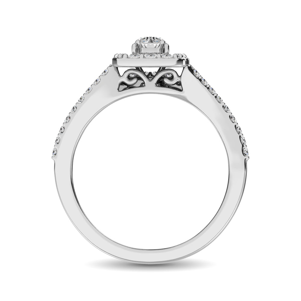 10K White Gold 3/4 Ct.tw Diamond Bridal Ring