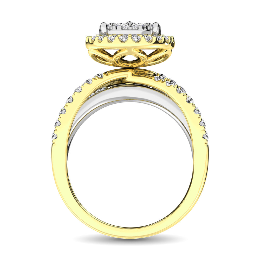 Diamond 1 Ct.Tw. Pear Shape Two Tone Engagement Ring