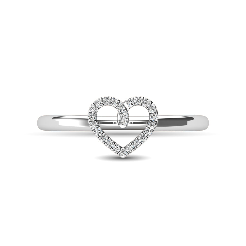 10K White Gold 1/20 Ct.tw Diamond Heart Ring