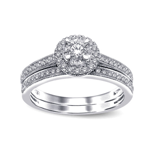 10K White Gold 1/2 Ct.tw Diamond Bridal Ring