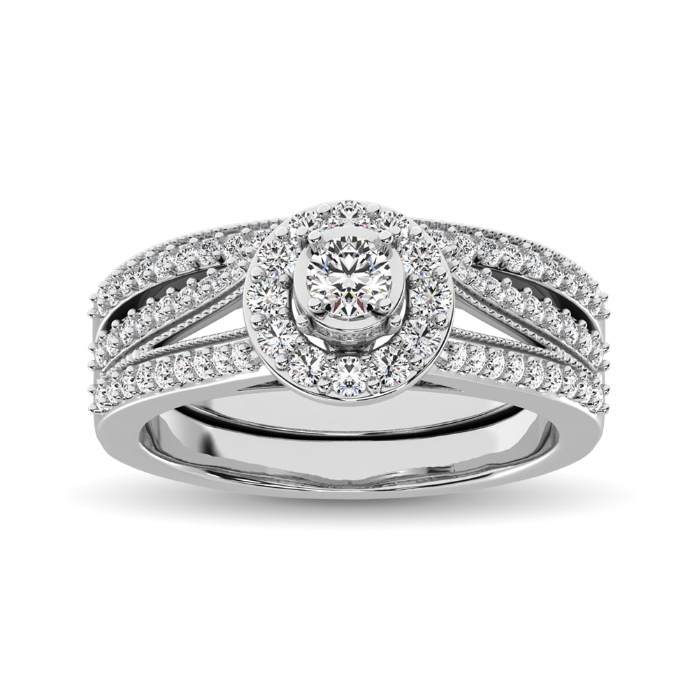 10K White Gold 3/4 Ct.tw Diamond Bridal Ring