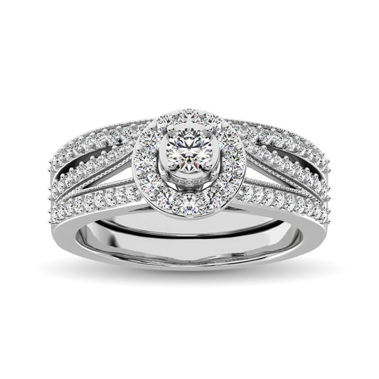10K White Gold 3/4 Ct.tw Diamond Bridal Ring