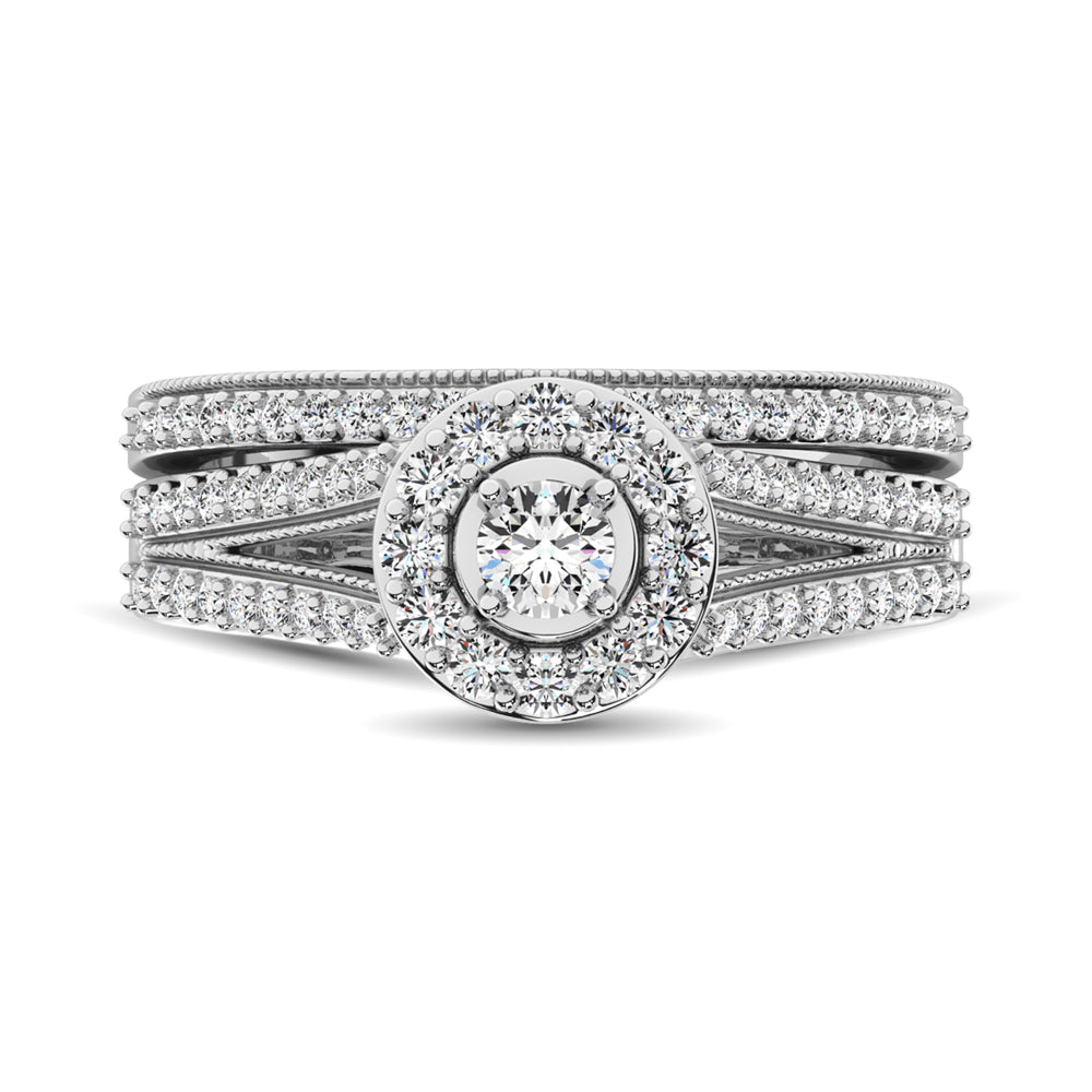 10K White Gold 3/4 Ct.tw Diamond Bridal Ring