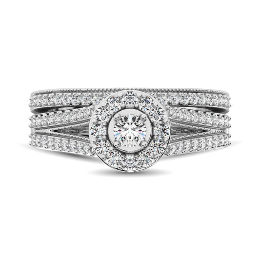 10K White Gold 3/4 Ct.tw Diamond Bridal Ring