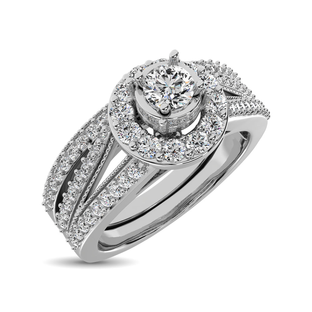 10K White Gold 3/4 Ct.tw Diamond Bridal Ring