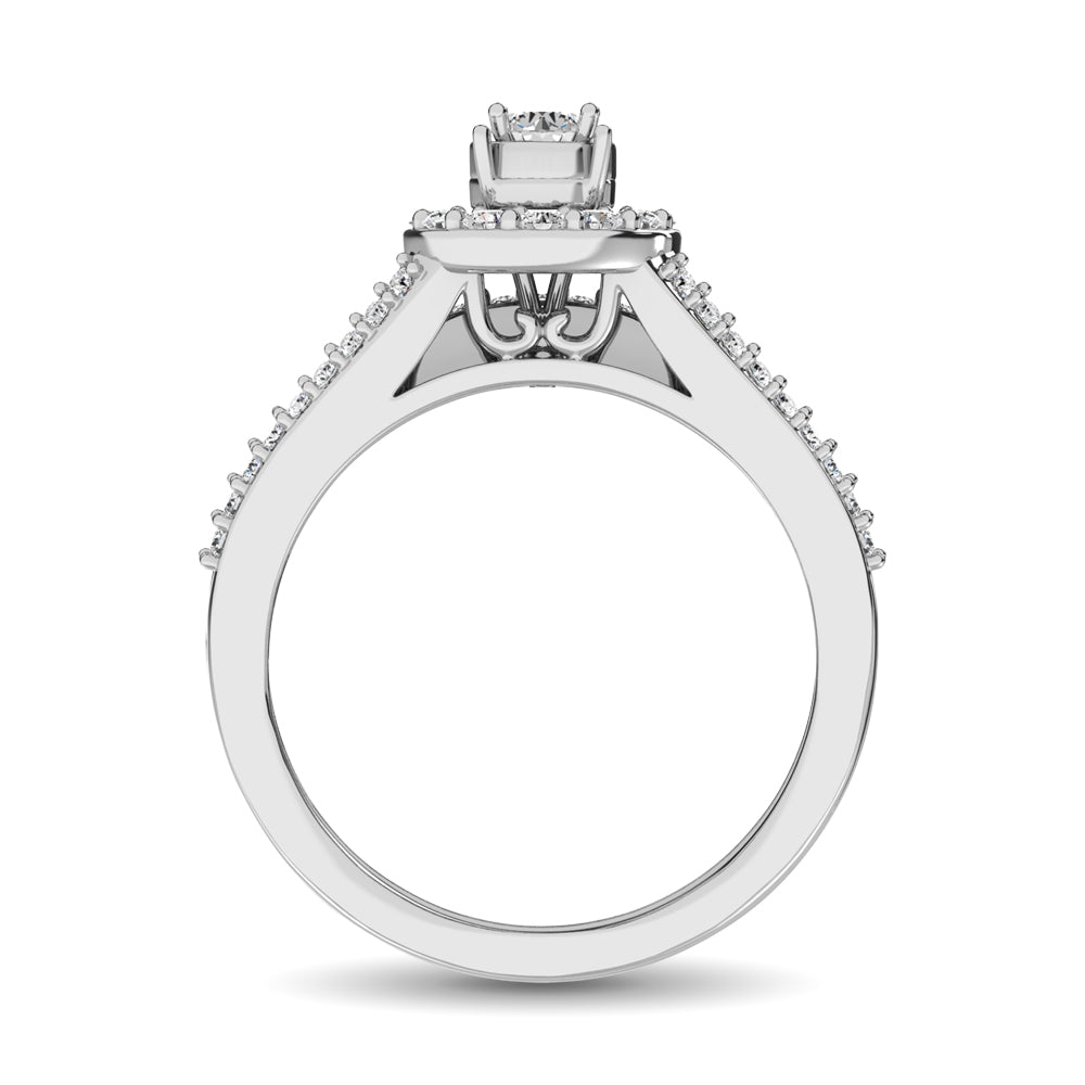 10K White Gold 3/4 Ct.tw Diamond Bridal Ring