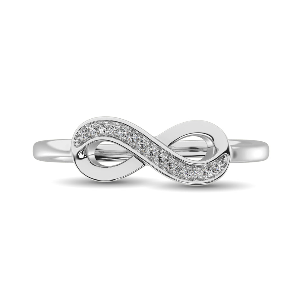 10K White Gold 1/20 Ct.tw Diamond Infinity Ring
