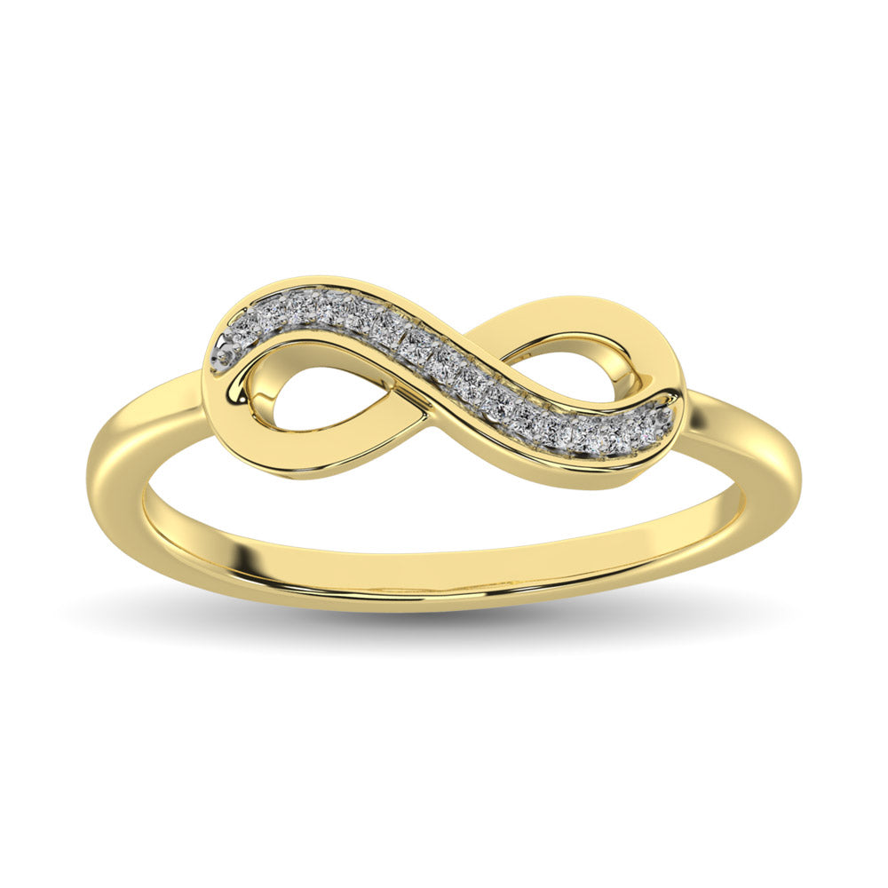 10K Yellow Gold 1/20 Ct.tw Diamond Infinity Ring