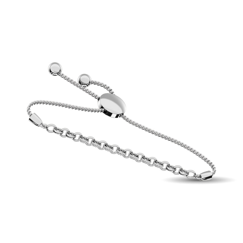 Diamond Bolo Bracelet 1/20 Ct.tw in Sterling Silver