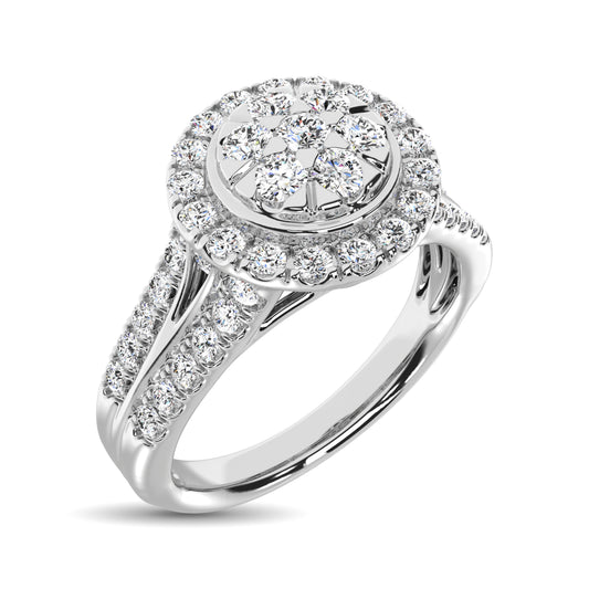 Diamond 1 Ct.Tw. Round Shape Engagement Ring in 10K White Gold