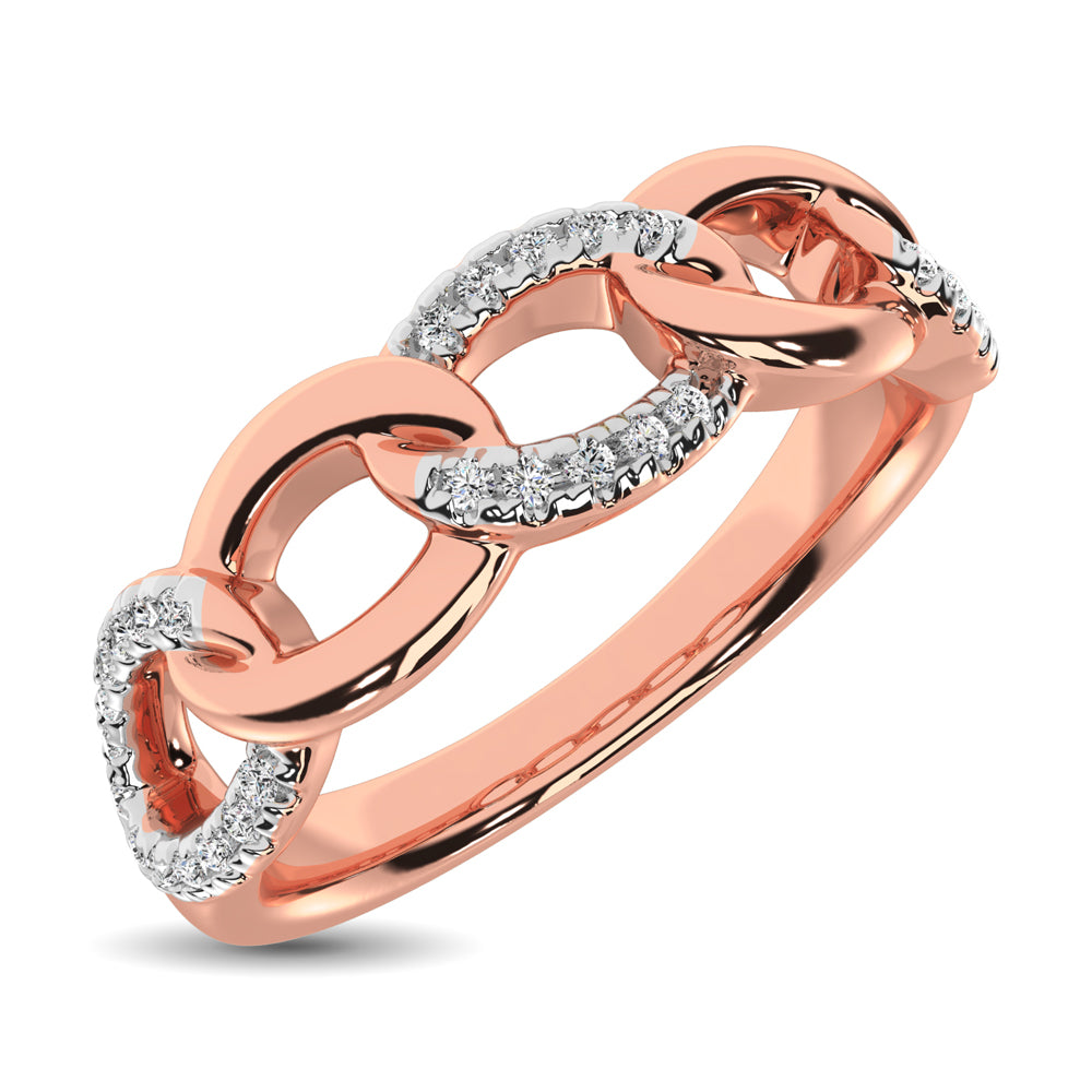 14K Rose Gold 1/6 Ct.Tw. Diamond Interlinked Anniversary Band