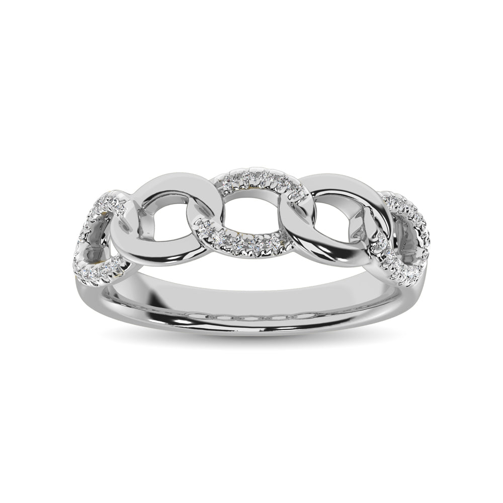 14K White Gold 1/6 Ct.Tw. Diamond Interlinked Anniversary Band