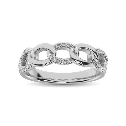 14K White Gold 1/6 Ct.Tw. Diamond Interlinked Anniversary Band