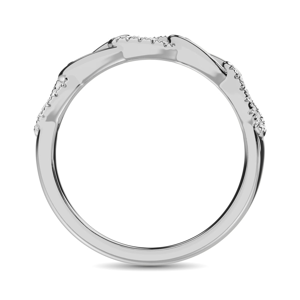 14K White Gold 1/6 Ct.Tw. Diamond Interlinked Anniversary Band