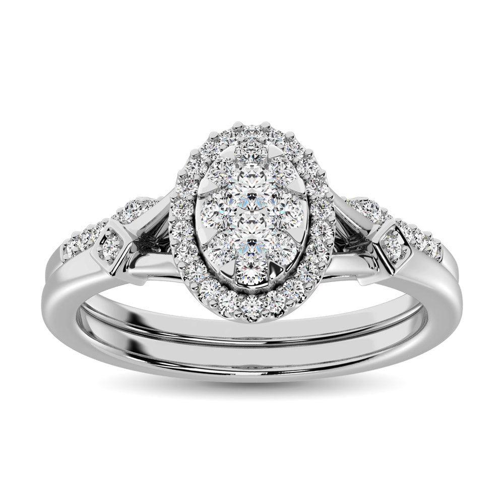 14K White Gold 1/2 Ct.tw Diamond Bridal Ring