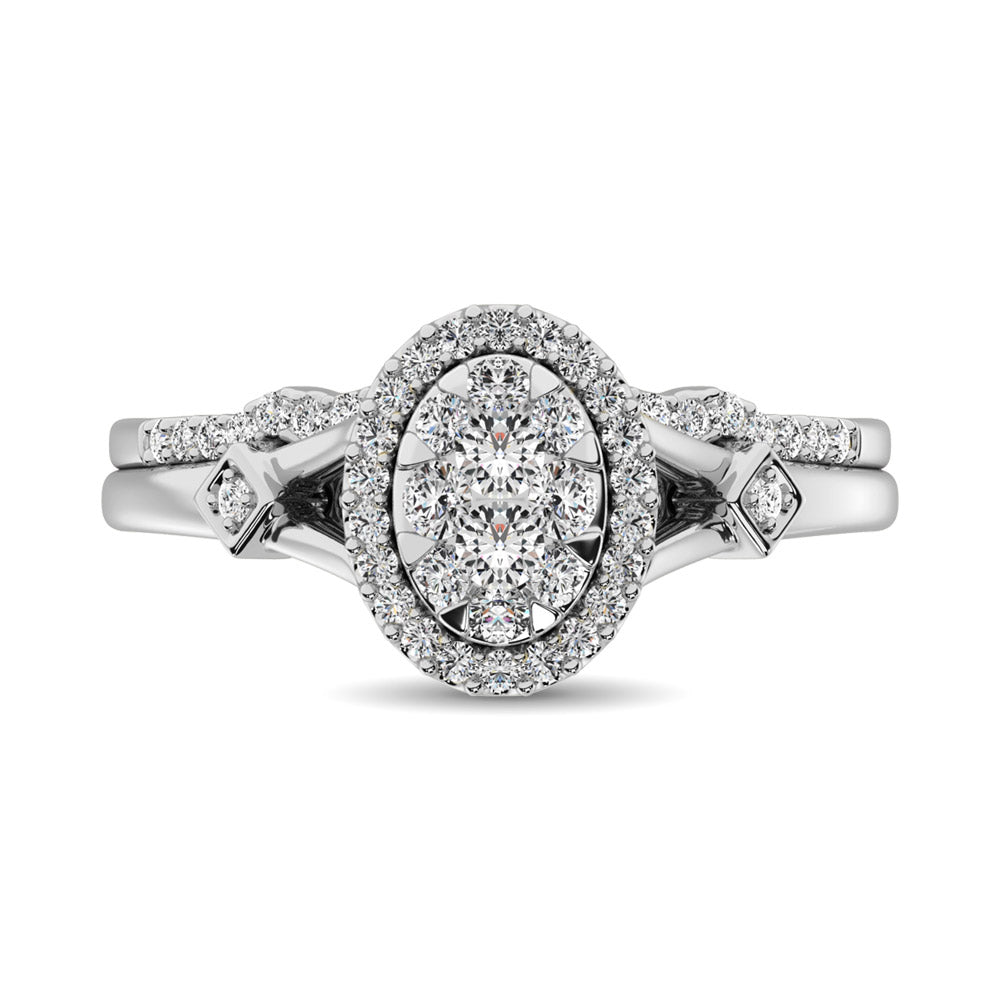 14K White Gold 1/2 Ct.tw Diamond Bridal Ring