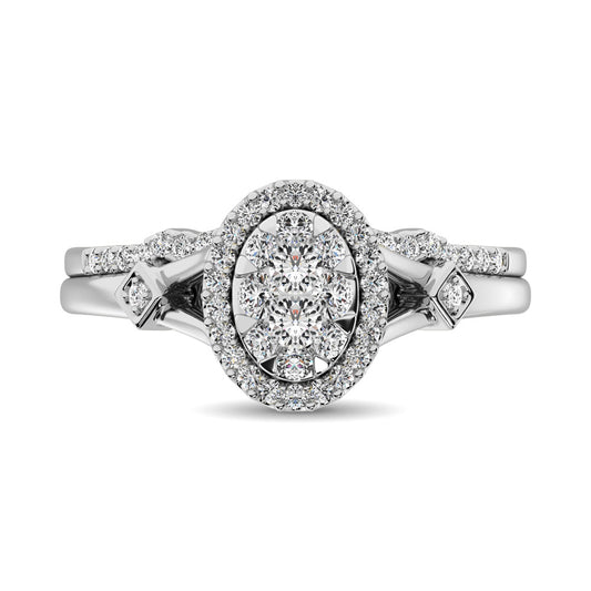 14K White Gold 1/2 Ct.tw Diamond Bridal Ring