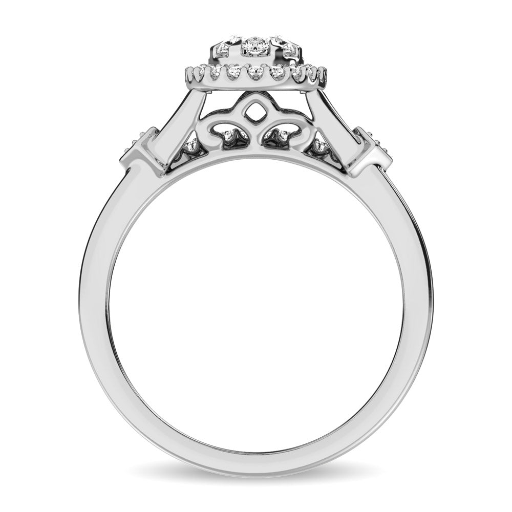 14K White Gold 1/2 Ct.tw Diamond Bridal Ring