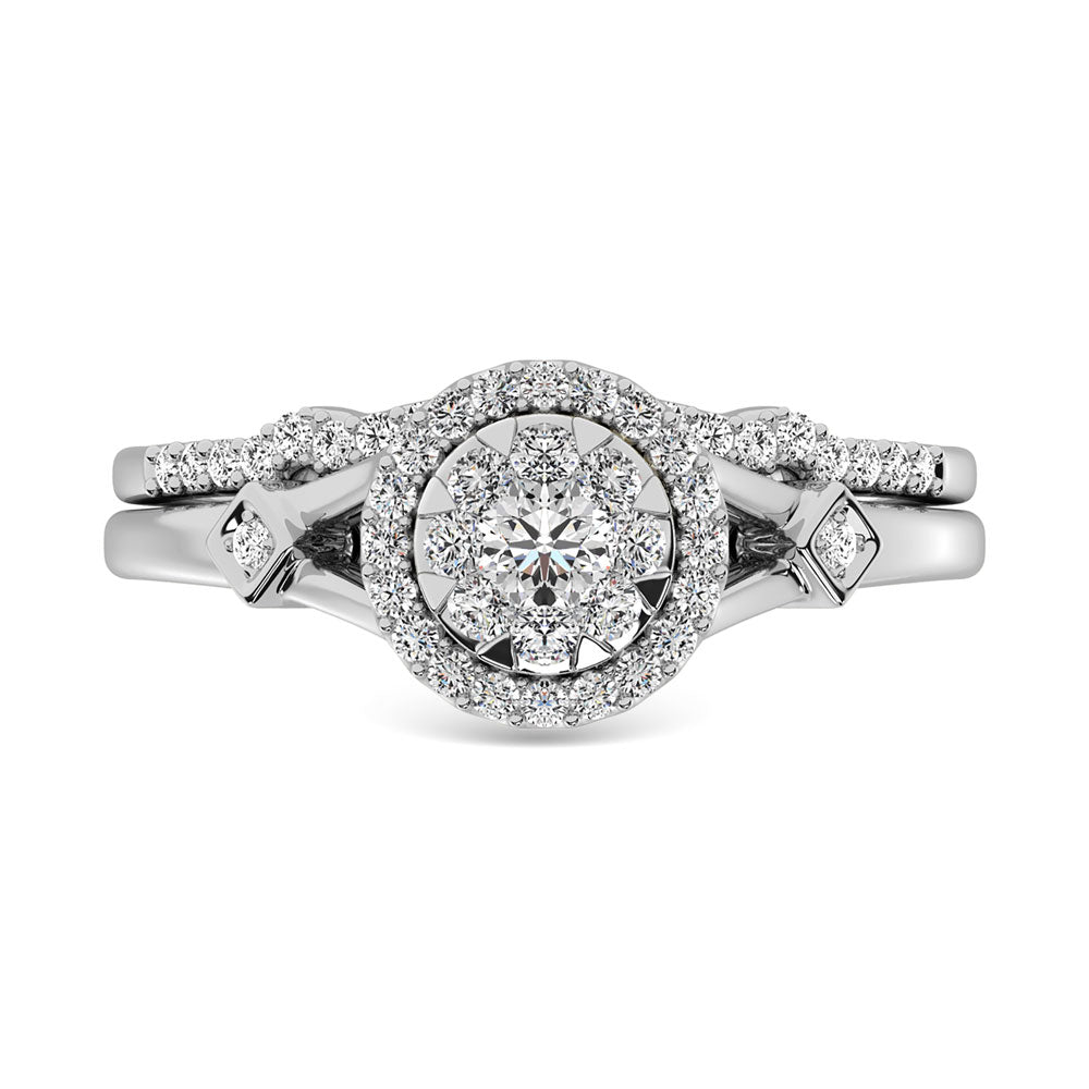 Diamond 1/2.Tw. Bridal Ring in 14K White Gold