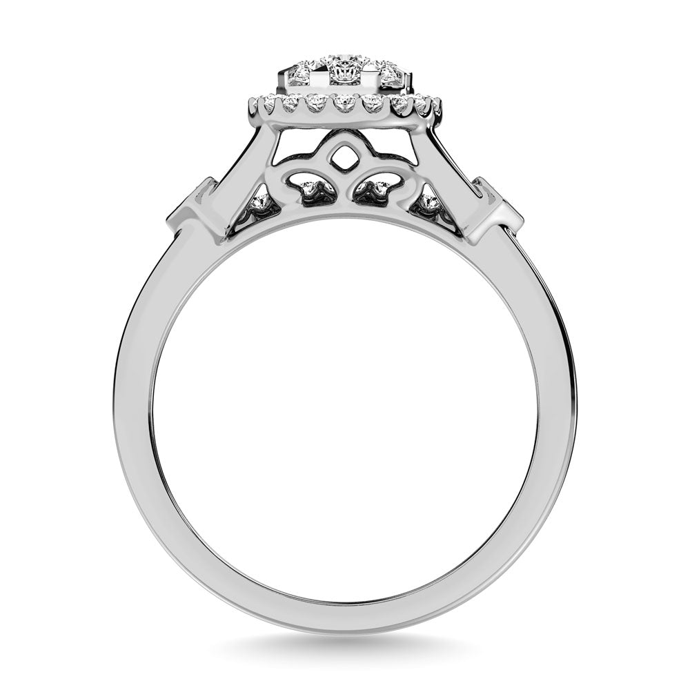 Diamond 1/2.Tw. Bridal Ring in 14K White Gold