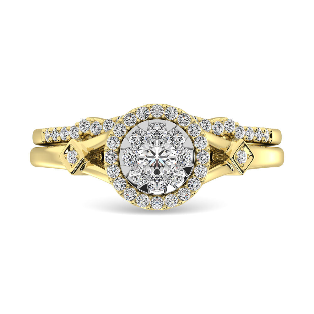 Diamond 1/2.Tw. Bridal Ring in 14K Yellow Gold