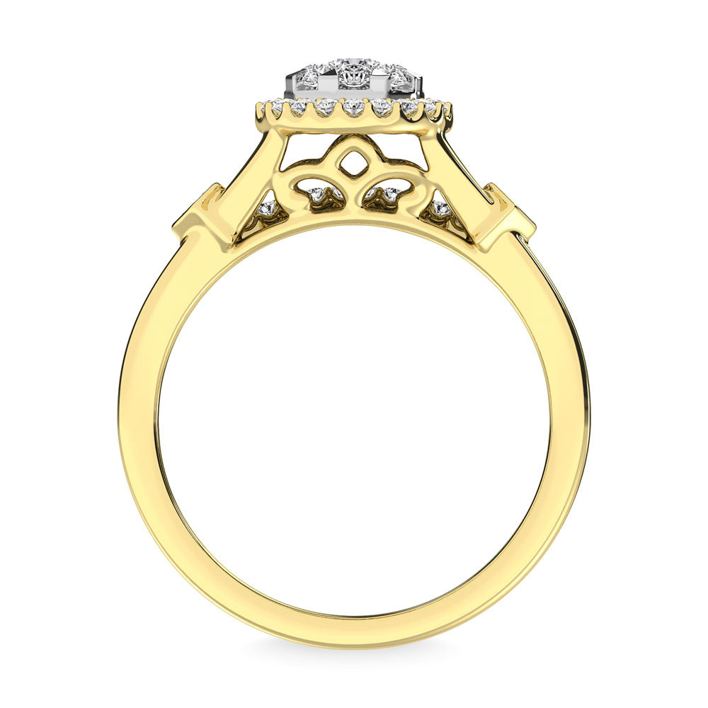 Diamond 1/2.Tw. Bridal Ring in 14K Yellow Gold