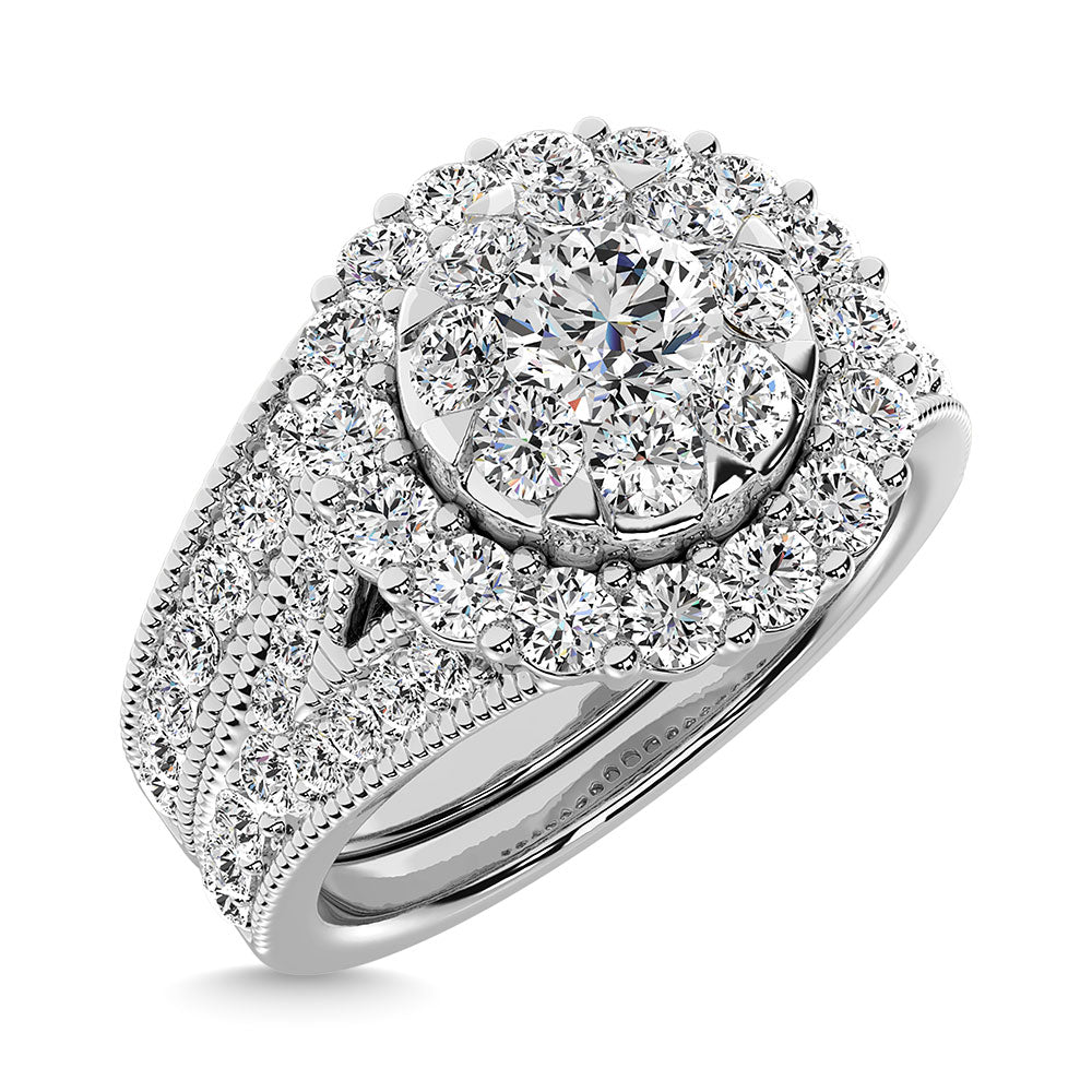 Diamond 1 1/2 Ct.Tw. Bridal Ring in 14K White Gold