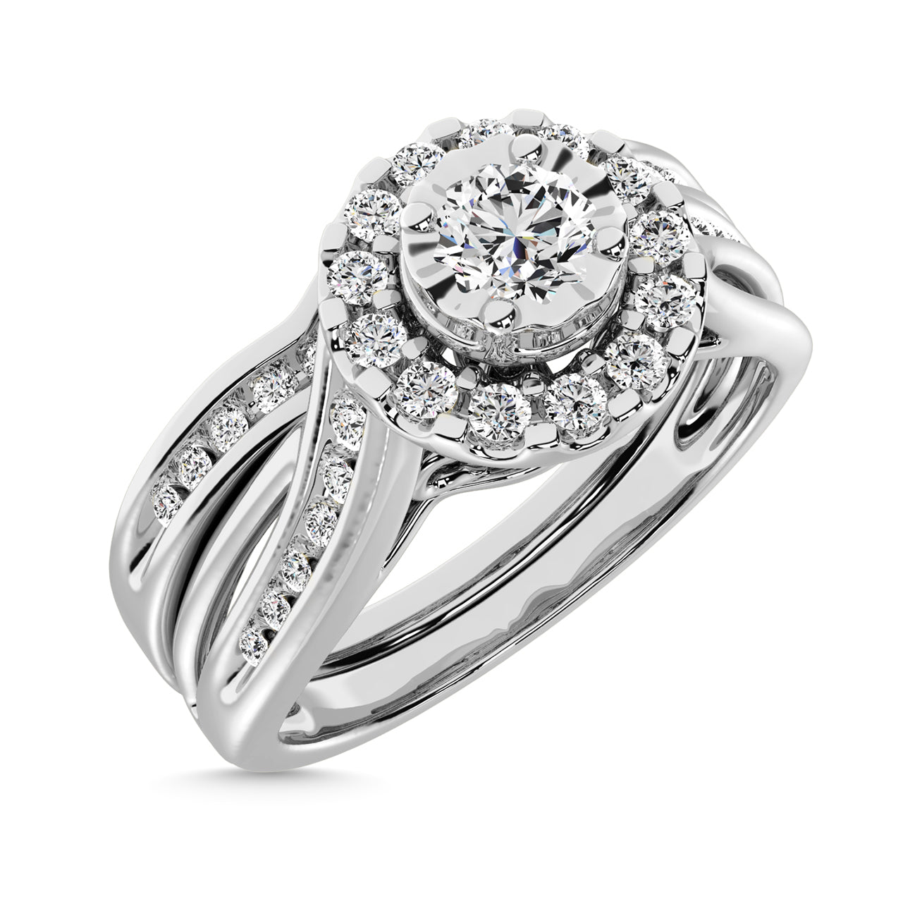 Diamond 1/2 Ct.Tw. Bridal Ring in 10K White Gold