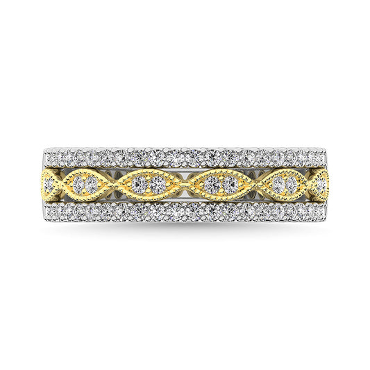 Diamond 3/8 Ct.Tw. Fashion Band in 10K Two Tone Gold