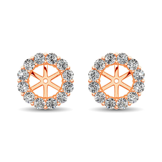 14K Rose Gold Diamond 1/3 Ct.Tw. Earrings Jacket